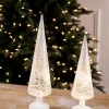 Best Decorator's Warehouse Glass Light Up Winter Scene Trees- Set Of 2