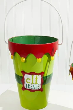 Hot Decorator's Warehouse Green With Red Elf Treats Bucket Set