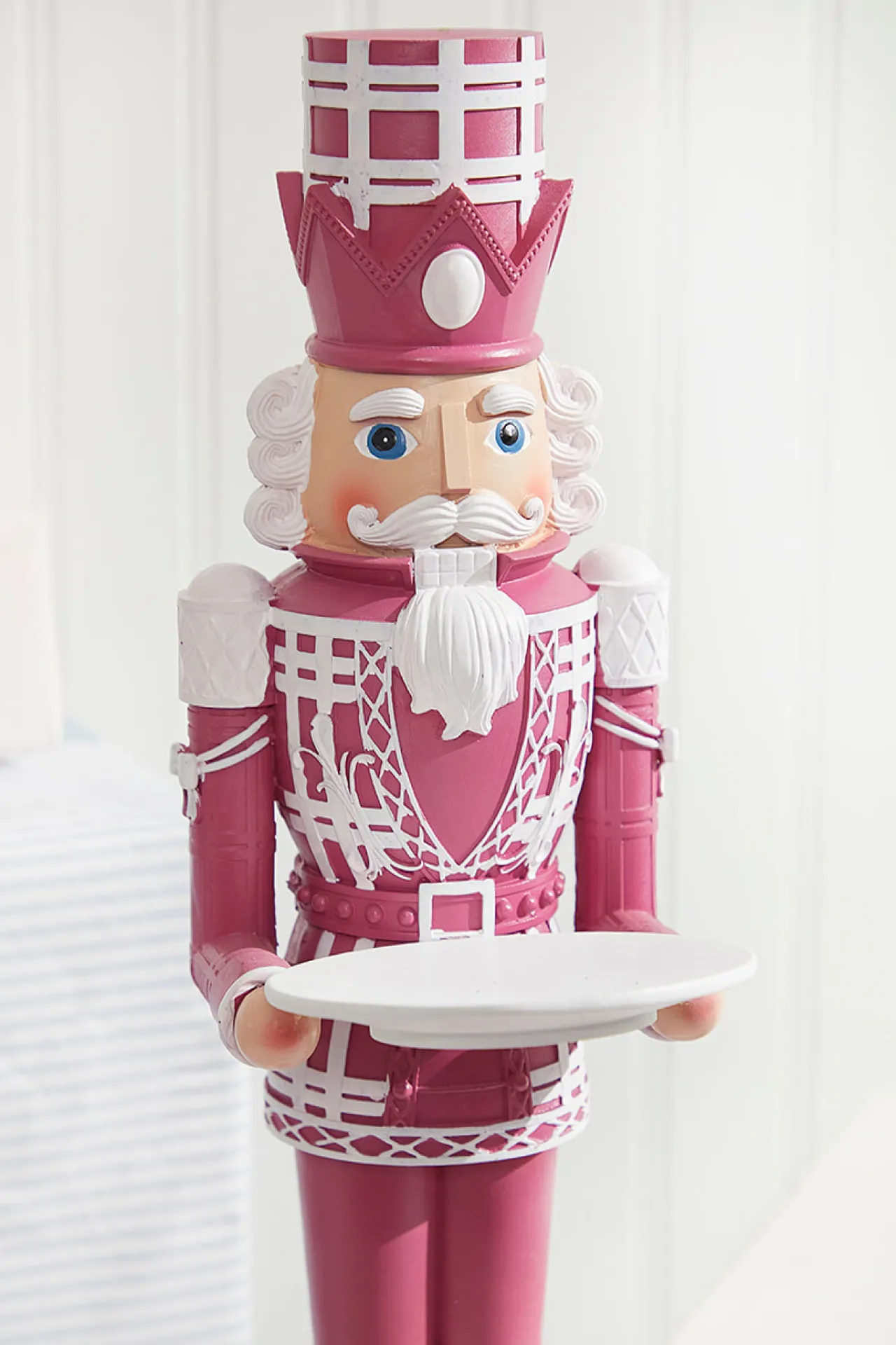 Outlet Decorator's Warehouse 20"H Nutcracker With Tray - Pink & White