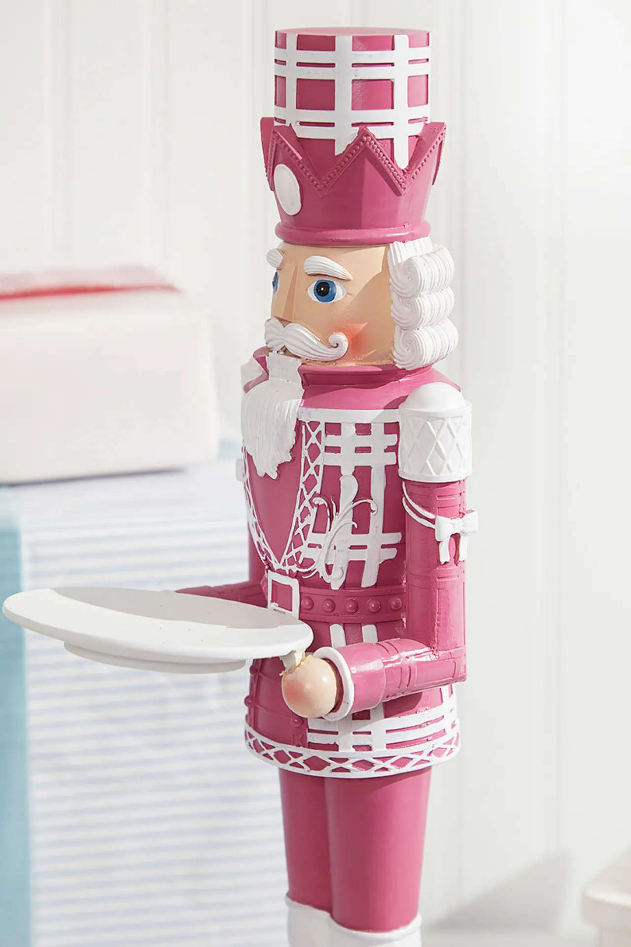 Outlet Decorator's Warehouse 20"H Nutcracker With Tray - Pink & White