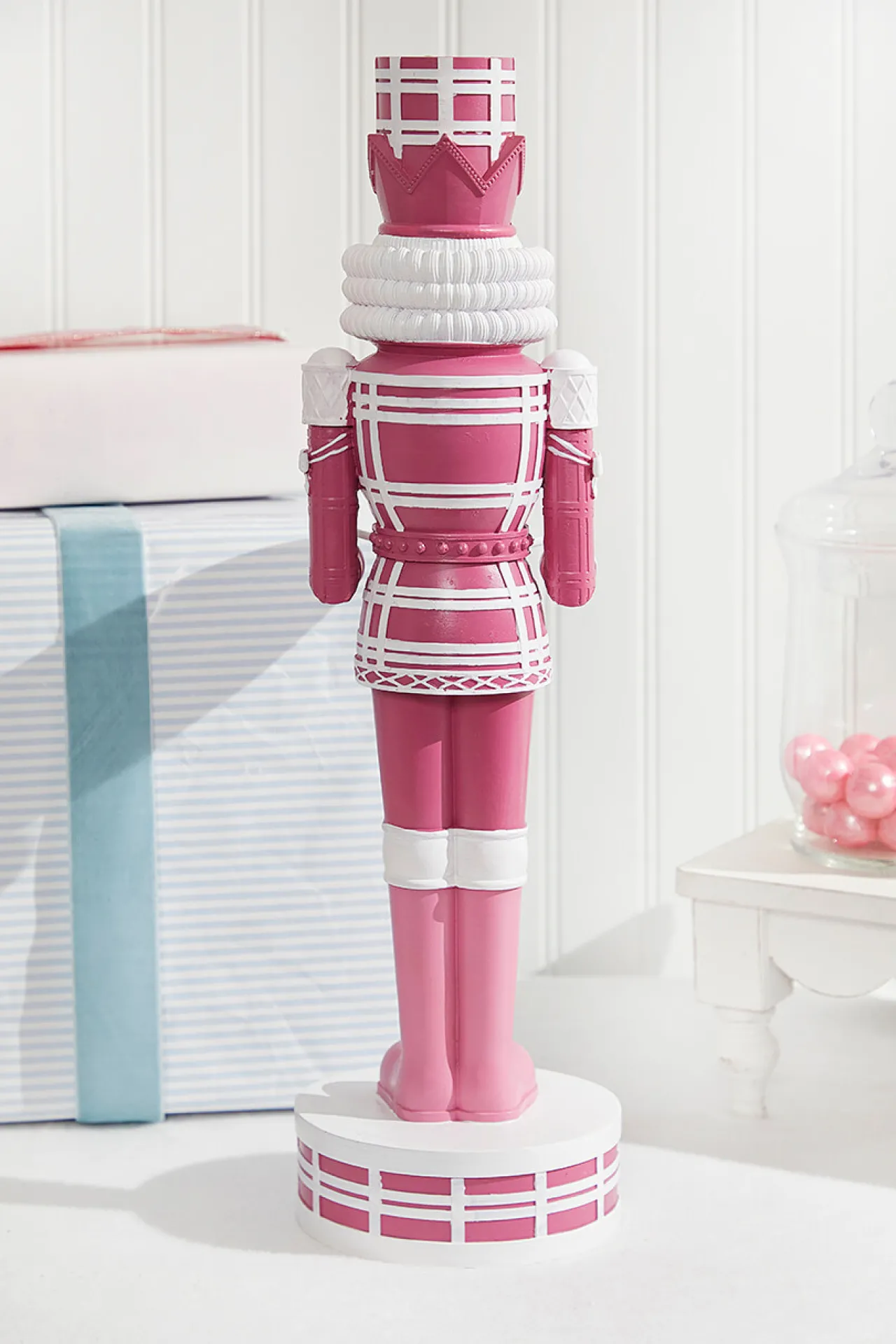 Outlet Decorator's Warehouse 20"H Nutcracker With Tray - Pink & White