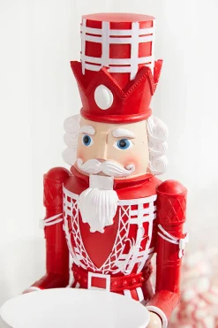 Best Decorator's Warehouse 20"H Nutcracker With Tray - Red & White