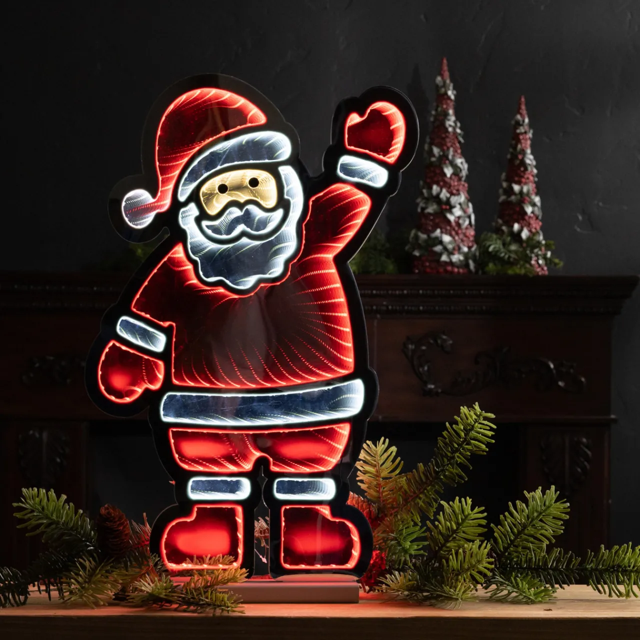 Clearance Decorator's Warehouse 22.5"H Santa Infinity Light