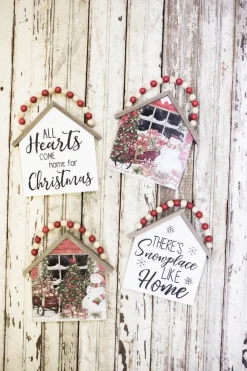 Discount Decorator's Warehouse 7.5”H Snowman Wall Hanging With Beaded Hanger