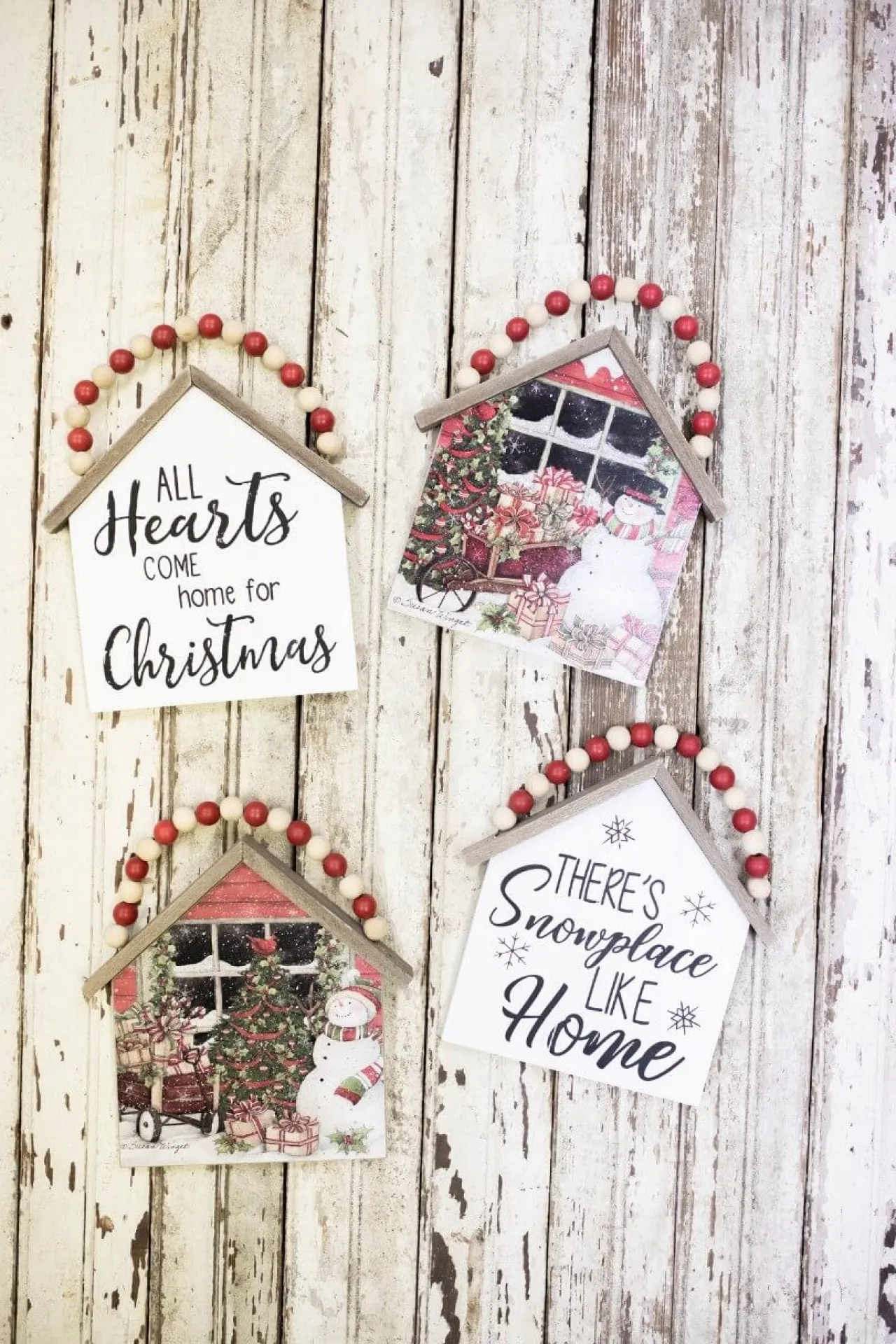 Discount Decorator's Warehouse 7.5”H Snowman Wall Hanging With Beaded Hanger