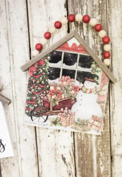 Discount Decorator's Warehouse 7.5”H Snowman Wall Hanging With Beaded Hanger