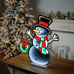 Best Decorator's Warehouse 23.5"H Snowman With Wreath Infinity Light