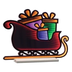 Outlet Decorator's Warehouse 24.5"L X 18"H Sleigh With Packages Infinity Light