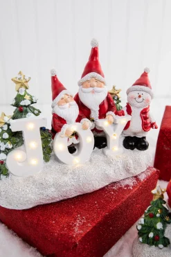 Clearance Decorator's Warehouse Lighted Holiday Resin Figure - Snowman On Right
