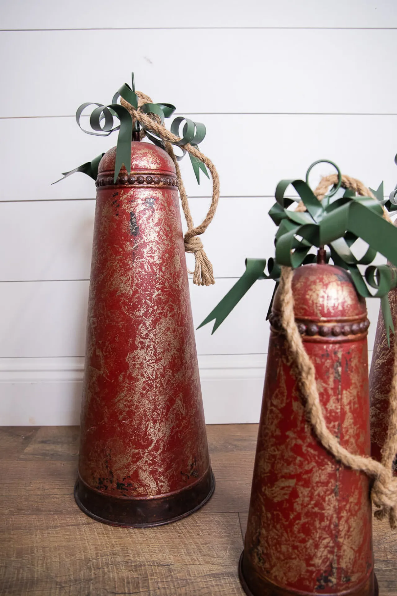Discount Decorator's Warehouse Metal Holiday Bells With Bow & Jute Hanger - Set Of 3
