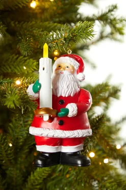 Discount Decorator's Warehouse Mr. Christmas Goodnight Lights Santa Ornament