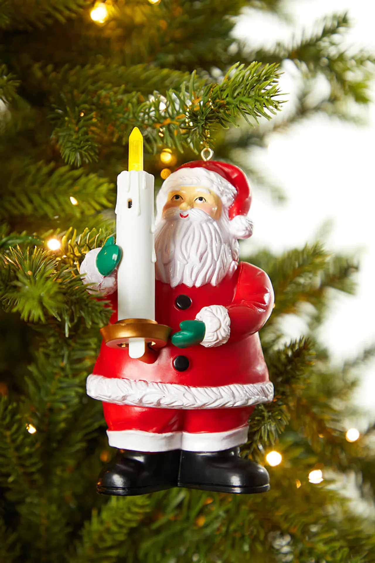 Discount Decorator's Warehouse Mr. Christmas Goodnight Lights Santa Ornament