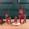 New Decorator's Warehouse Plush Plaid Reindeer - Set Of 3
