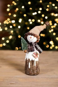 Hot Decorator's Warehouse Resin Burlap Hat Snowman