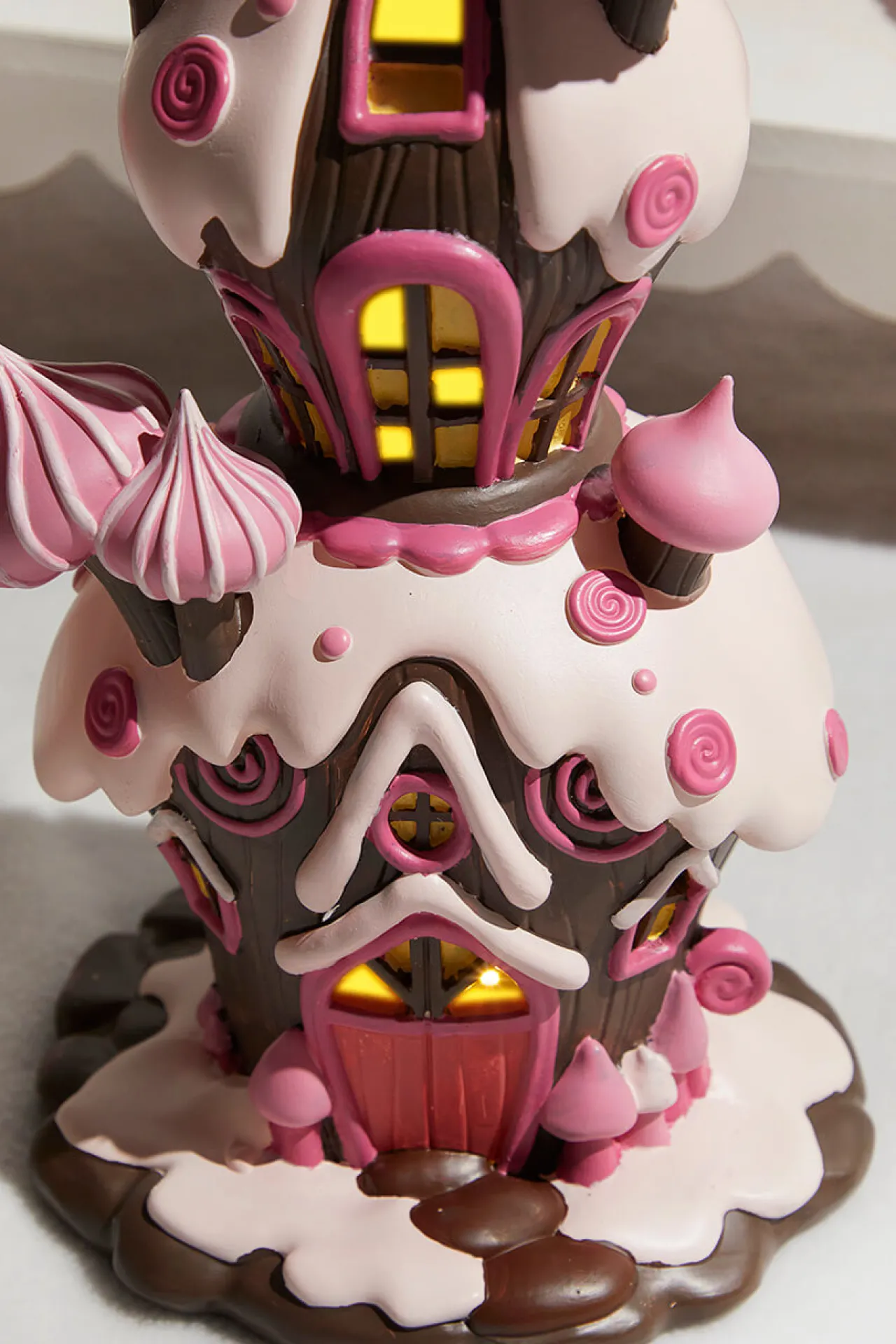 Discount Decorator's Warehouse Resin Candy House With Led - Brown Pink
