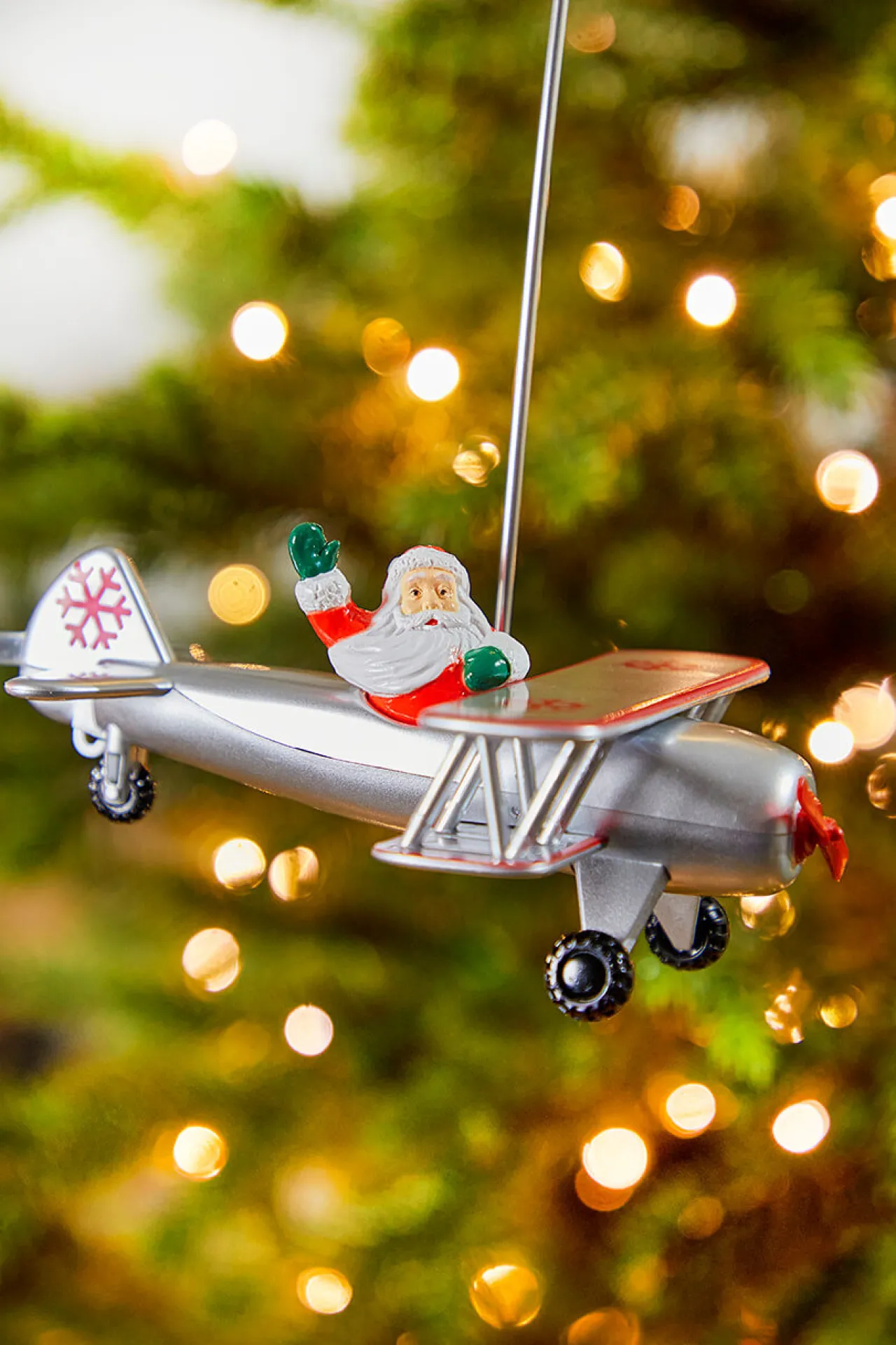 Decorator's Warehouse Santa's Biplane Tree Topper