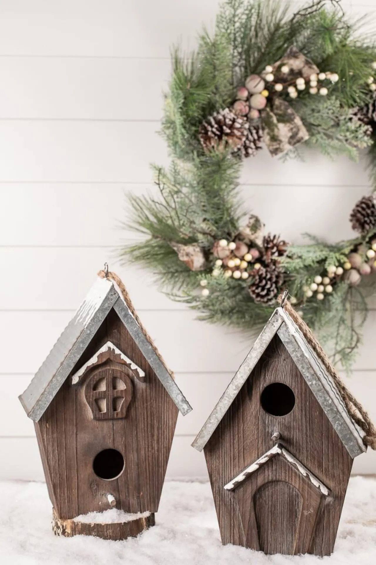 Outlet Decorator's Warehouse Wood Galvanized Metal Birdhouse